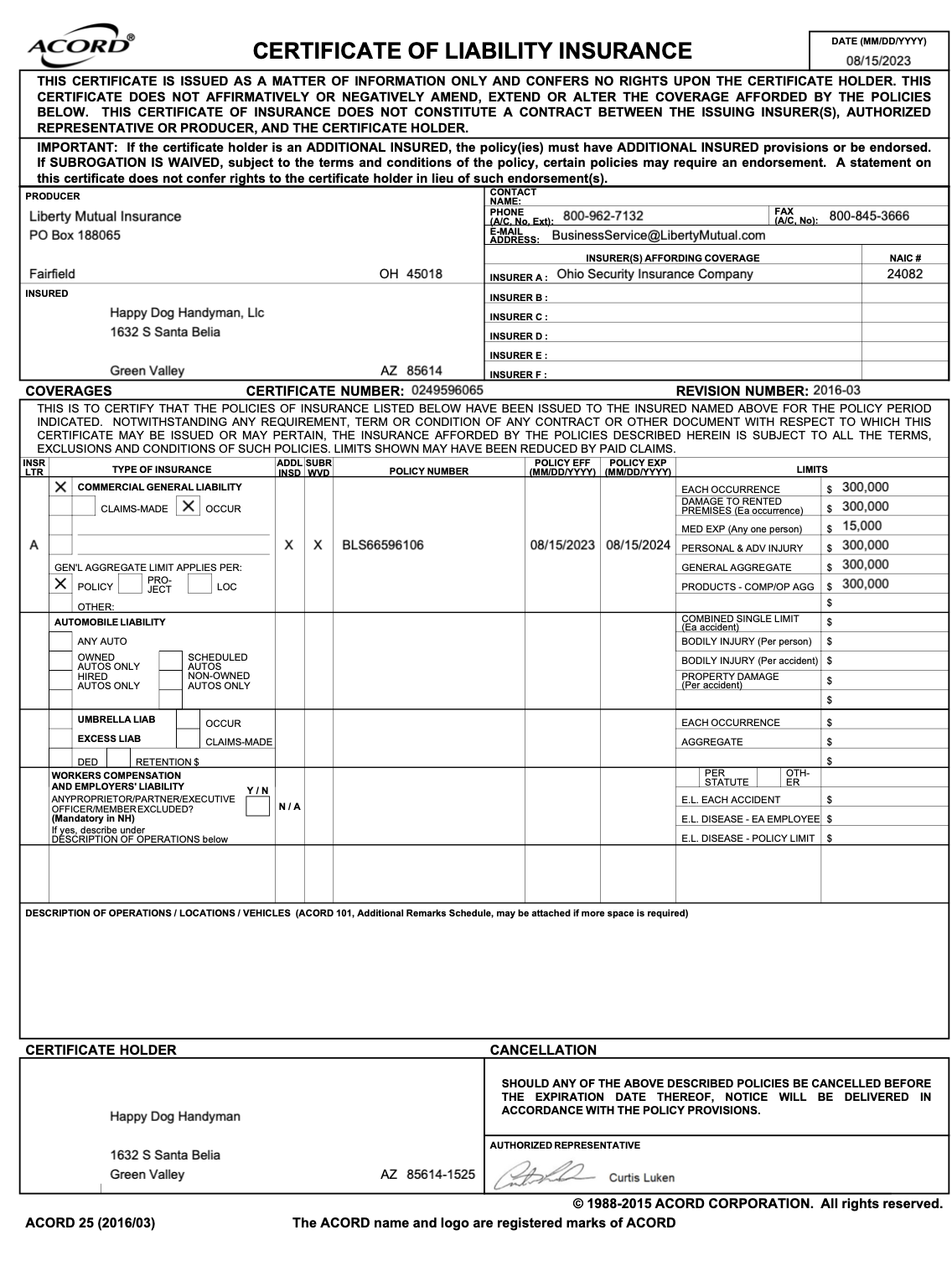 certificate of insurance image